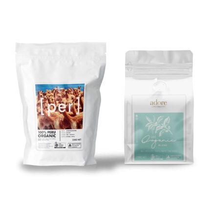 Organic Pack, 100% Organic Blend and Peru Organic Single Origin coffee.
